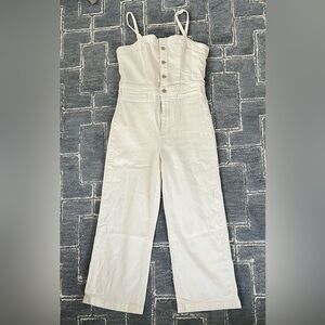 Paige Cream Soft Denim Jumpsuit